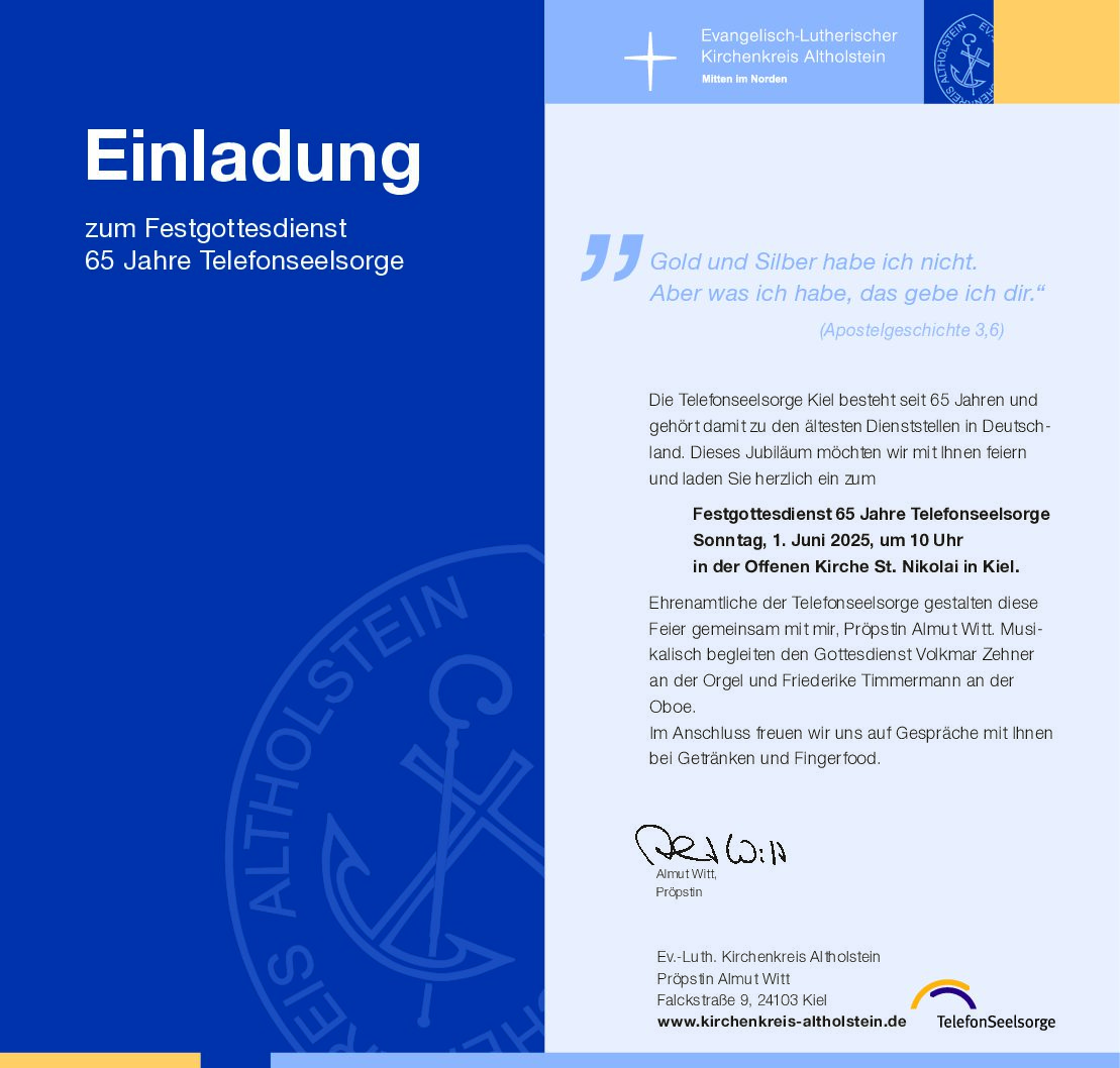 Festgot­tes­dienst 65 Jahre TelefonSeelsorge®